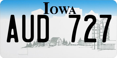 IA license plate AUD727
