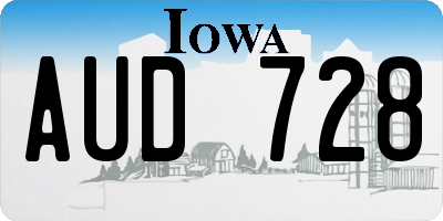 IA license plate AUD728