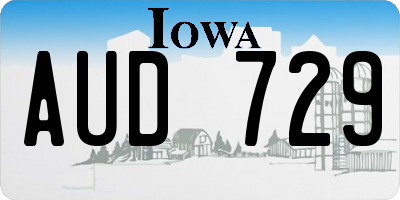 IA license plate AUD729
