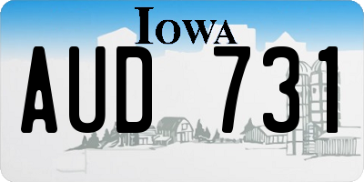 IA license plate AUD731