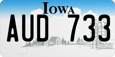 IA license plate AUD733