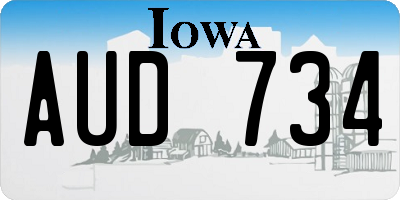 IA license plate AUD734