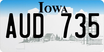 IA license plate AUD735