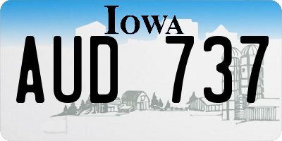 IA license plate AUD737