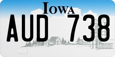 IA license plate AUD738