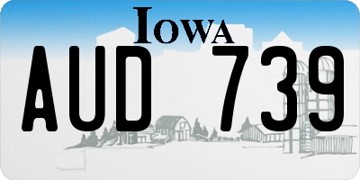 IA license plate AUD739