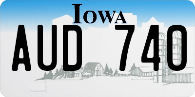 IA license plate AUD740