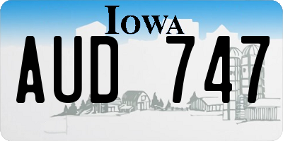 IA license plate AUD747