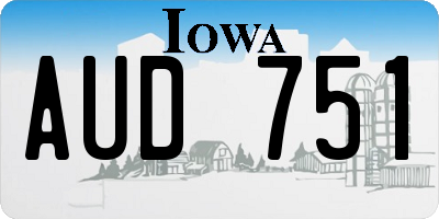 IA license plate AUD751