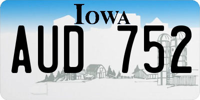 IA license plate AUD752
