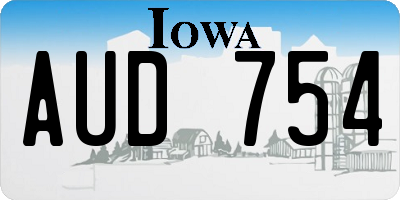 IA license plate AUD754