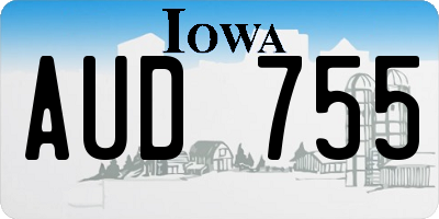 IA license plate AUD755
