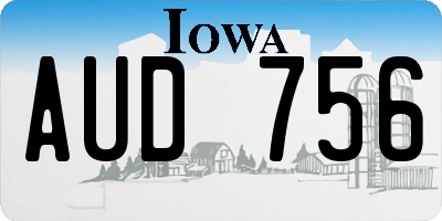 IA license plate AUD756