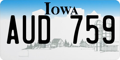 IA license plate AUD759