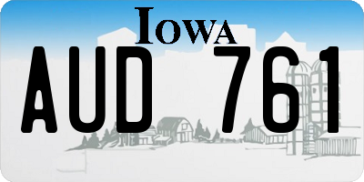 IA license plate AUD761