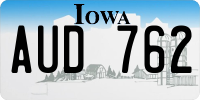 IA license plate AUD762