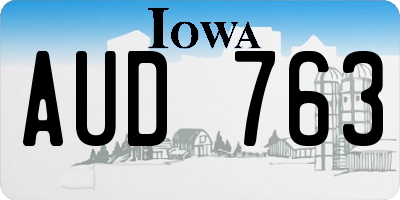 IA license plate AUD763