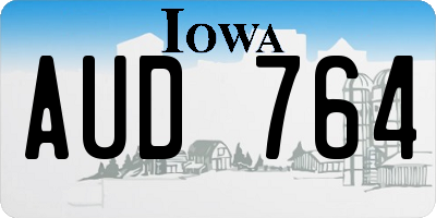 IA license plate AUD764