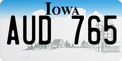 IA license plate AUD765