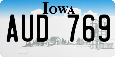 IA license plate AUD769