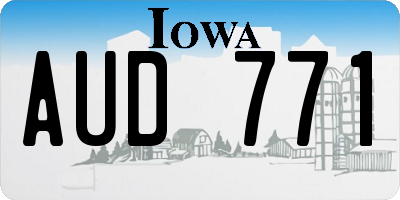IA license plate AUD771