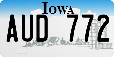 IA license plate AUD772