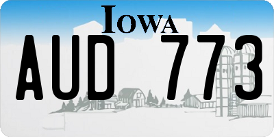 IA license plate AUD773