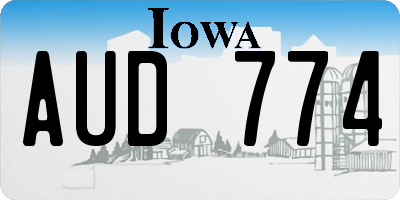 IA license plate AUD774