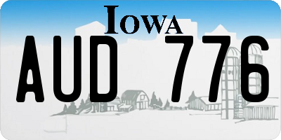 IA license plate AUD776