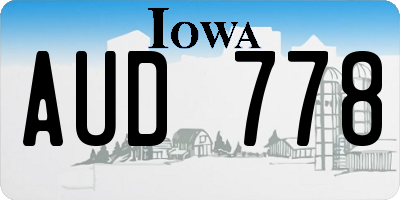 IA license plate AUD778