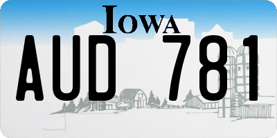 IA license plate AUD781