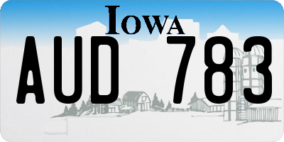 IA license plate AUD783