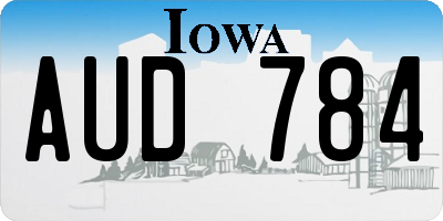 IA license plate AUD784