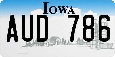 IA license plate AUD786