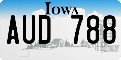 IA license plate AUD788