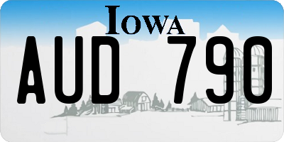 IA license plate AUD790