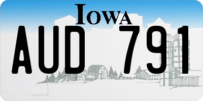 IA license plate AUD791