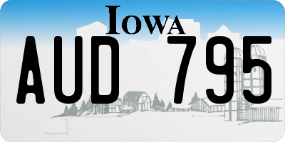 IA license plate AUD795