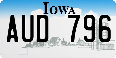 IA license plate AUD796