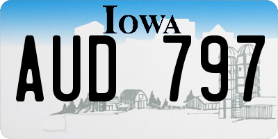 IA license plate AUD797