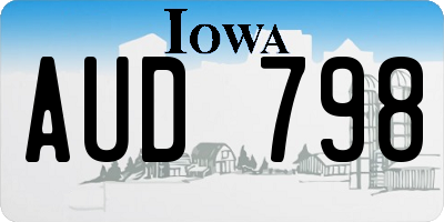 IA license plate AUD798