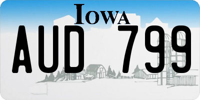 IA license plate AUD799