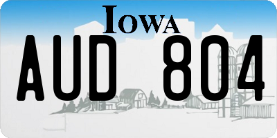 IA license plate AUD804