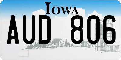 IA license plate AUD806