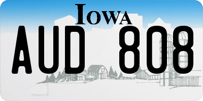 IA license plate AUD808