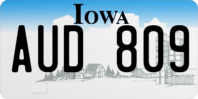 IA license plate AUD809