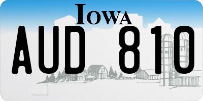 IA license plate AUD810