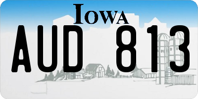 IA license plate AUD813