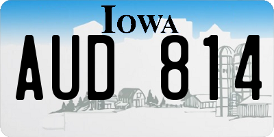 IA license plate AUD814