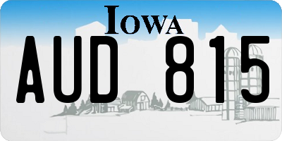 IA license plate AUD815
